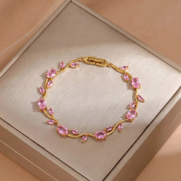 Multicolor Gemstone Gold-Tone Bracelet – Elegant Statement Jewelry