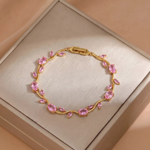 Multicolor Gemstone Gold-Tone Bracelet – Elegant Statement Jewelry