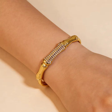 Elegant Gold-Tone Crystal Bangle for Women | Zariya Jewels