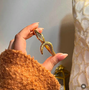 Snake Shaped Gold Bracelet for Women